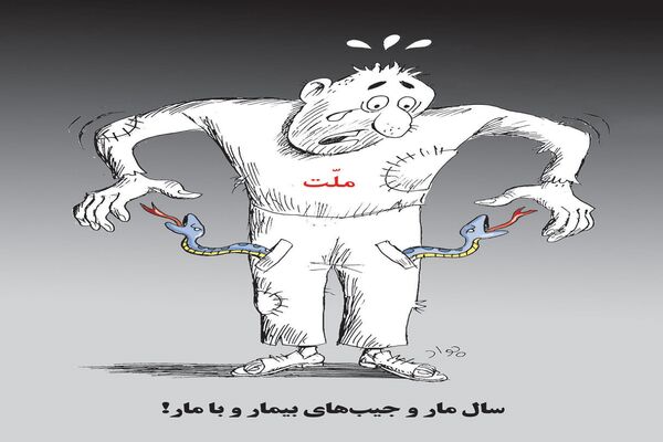 سال مار و جیب‌های بیمار/کاریکاتور جواد علیزاده