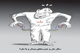 سال مار و جیب‌های بیمار/کاریکاتور جواد علیزاده
