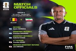 داور دیدار ایران و بلژیک در جام جهانی معرفی شد

