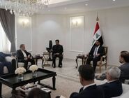 دیدار عراقچی با رئیس پارلمان عراق در بغداد
